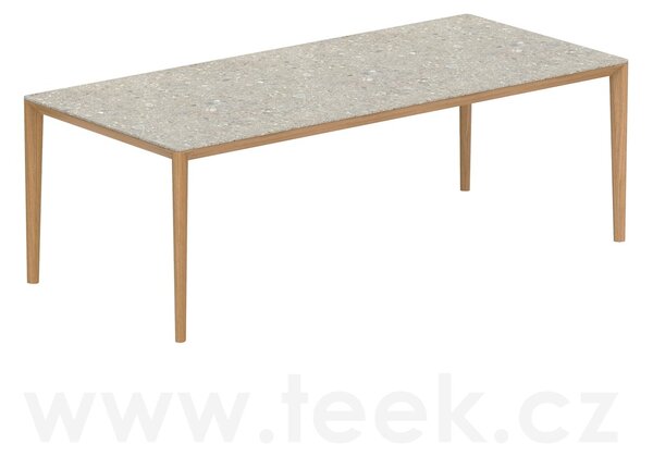 Royal Botania Jídelní stůl U-Nite, Royal Botania, 220x100x75 cm, rám teak, deska keramika bílá