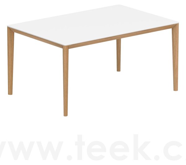Royal Botania Jídelní stůl U-Nite, Royal Botania, 150x100x75 cm, rám teak, deska keramika bílá