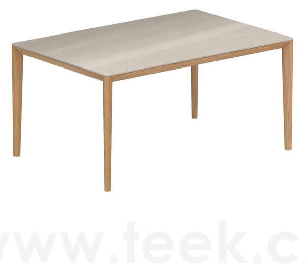 Royal Botania Jídelní stůl U-Nite, Royal Botania, 150x100x75 cm, rám teak, deska keramika bílá