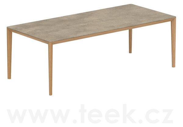 Royal Botania Jídelní stůl U-Nite, Royal Botania, 220x100x75 cm, rám teak, deska keramika bílá