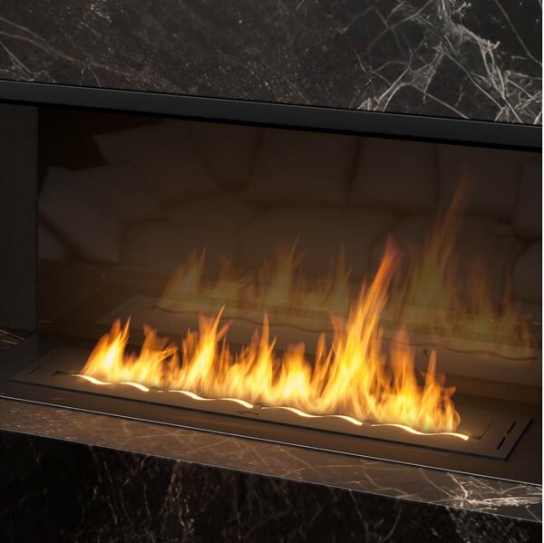 InFire - Vestavěný BIO krb 7,5x100 cm 6kW černá