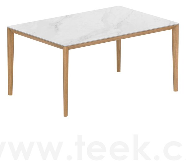Royal Botania Jídelní stůl U-Nite, Royal Botania, 150x100x75 cm, rám teak, deska keramika bílá