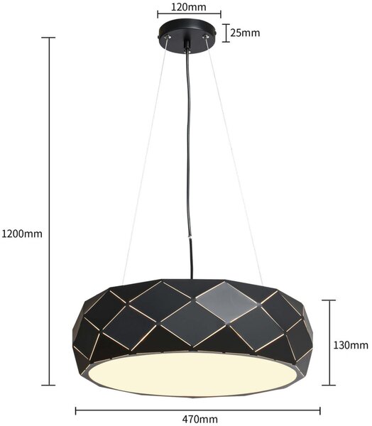 Light Prestige Reus závěsné svítidlo 3x40 W černá LP-8069/1PBK
