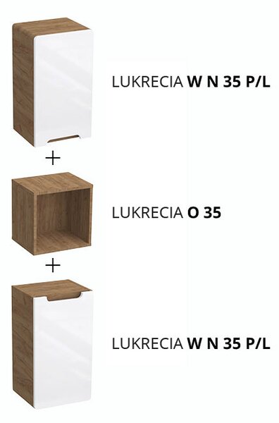 Comodo Doplňková koupelnová skříňka vysoká Lukrecia W V 35 P/L