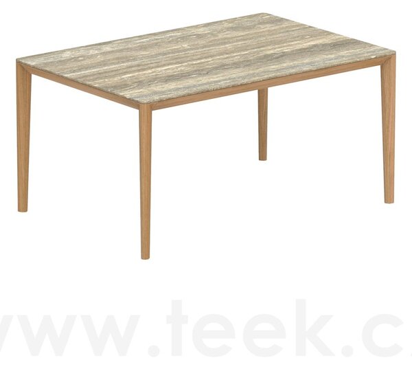 Royal Botania Jídelní stůl U-Nite, Royal Botania, 150x100x75 cm, rám teak, deska keramika bílá