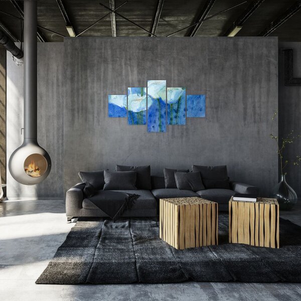 Obraz - Bílé tulipány (125x70 cm)