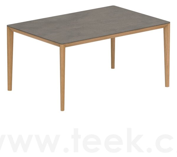 Royal Botania Jídelní stůl U-Nite, Royal Botania, 150x100x75 cm, rám teak, deska keramika bílá