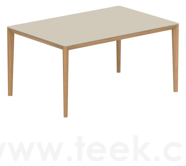 Royal Botania Jídelní stůl U-Nite, Royal Botania, 150x100x75 cm, rám teak, deska keramika bílá