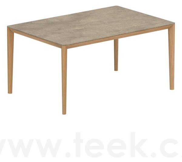 Royal Botania Jídelní stůl U-Nite, Royal Botania, 150x100x75 cm, rám teak, deska keramika bílá