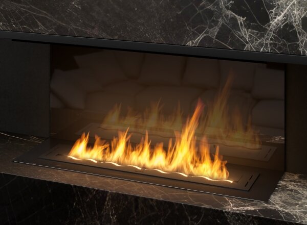 InFire - Vestavěný BIO krb 7,5x100 cm 6kW černá
