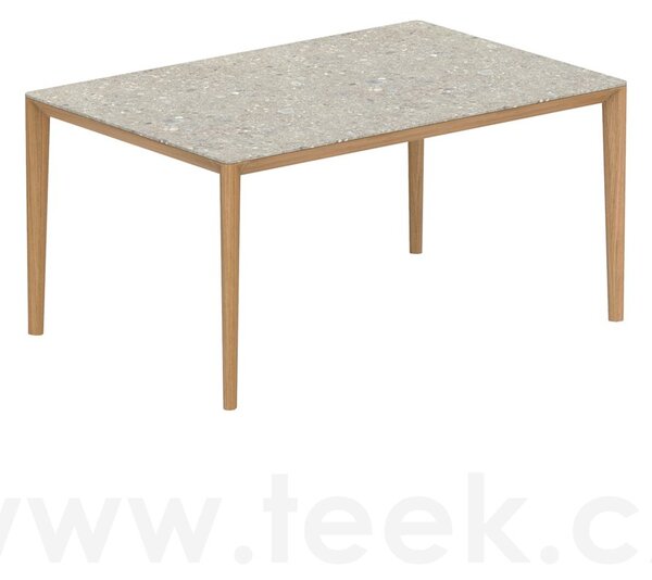 Royal Botania Jídelní stůl U-Nite, Royal Botania, 150x100x75 cm, rám teak, deska keramika bílá