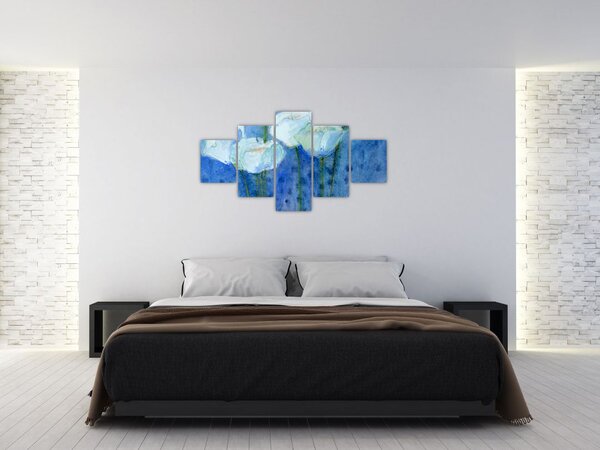 Obraz - Bílé tulipány (125x70 cm)