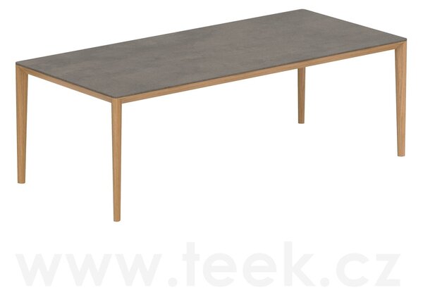 Royal Botania Jídelní stůl U-Nite, Royal Botania, 220x100x75 cm, rám teak, deska keramika bílá