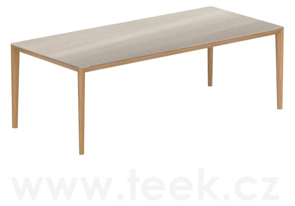 Royal Botania Jídelní stůl U-Nite, Royal Botania, 220x100x75 cm, rám teak, deska keramika bílá