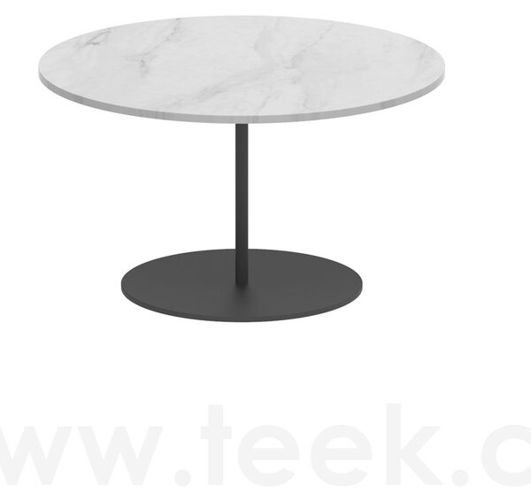 Royal Botania Odkládací stolek Butler, Royal Botania, kulatý 60x35 cm, rám nerez anthracite, deska teak