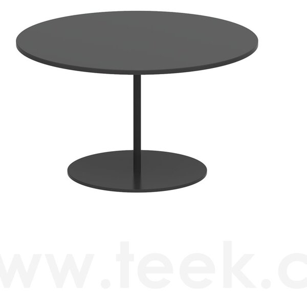 Royal Botania Odkládací stolek Butler, Royal Botania, kulatý 60x35 cm, rám nerez anthracite, deska teak
