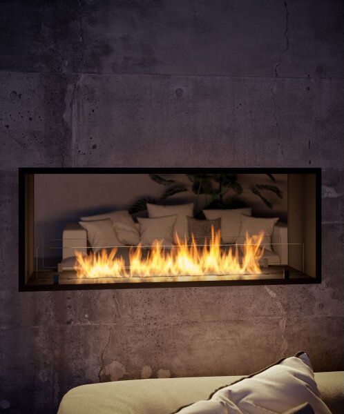 InFire - Vestavěný BIO krb 48,5x123,5 cm 6kW černá
