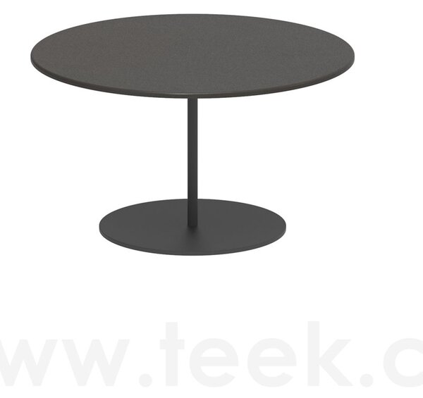 Royal Botania Odkládací stolek Butler, Royal Botania, kulatý 60x35 cm, rám nerez anthracite, deska teak