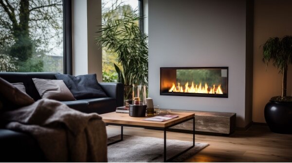 InFire - Vestavěný BIO krb 48,5x123,5 cm 6kW černá