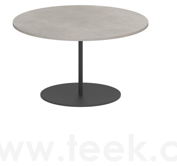 Royal Botania Odkládací stolek Butler, Royal Botania, kulatý 60x35 cm, rám nerez anthracite, deska teak
