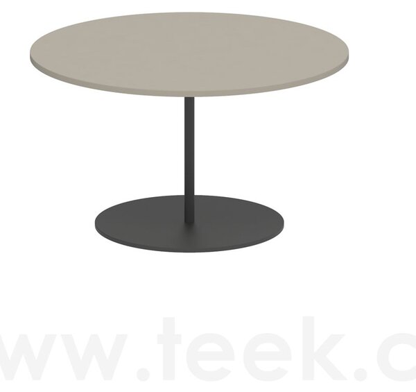 Royal Botania Odkládací stolek Butler, Royal Botania, kulatý 60x35 cm, rám nerez anthracite, deska teak