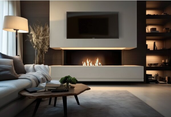 InFire - Vestavěný BIO krb 8,5x80 cm 3,5kW černá