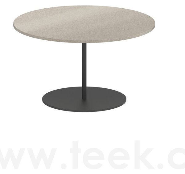 Royal Botania Odkládací stolek Butler, Royal Botania, kulatý 60x35 cm, rám nerez anthracite, deska teak
