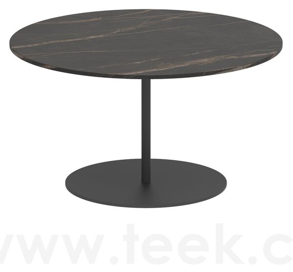 Royal Botania Odkládací stolek Butler, Royal Botania, kulatý 75x42 cm, rám nerez anthracite, deska keramika pearl grey
