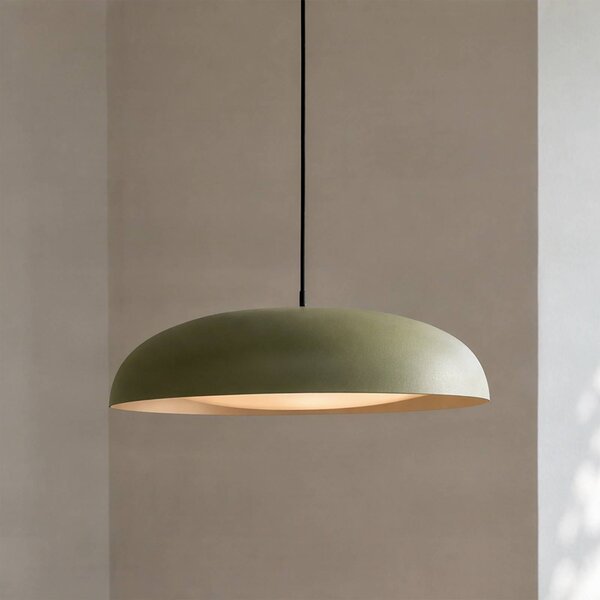 Lindby LED závěsné světlo Florie, zelené, Ø 40 cm, kov, Zelená, Obývací pokoj / jídelna, kov, Moderní