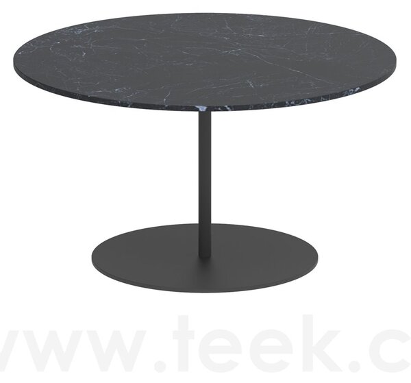 Royal Botania Odkládací stolek Butler, Royal Botania, kulatý 75x42 cm, rám nerez anthracite, deska keramika pearl grey