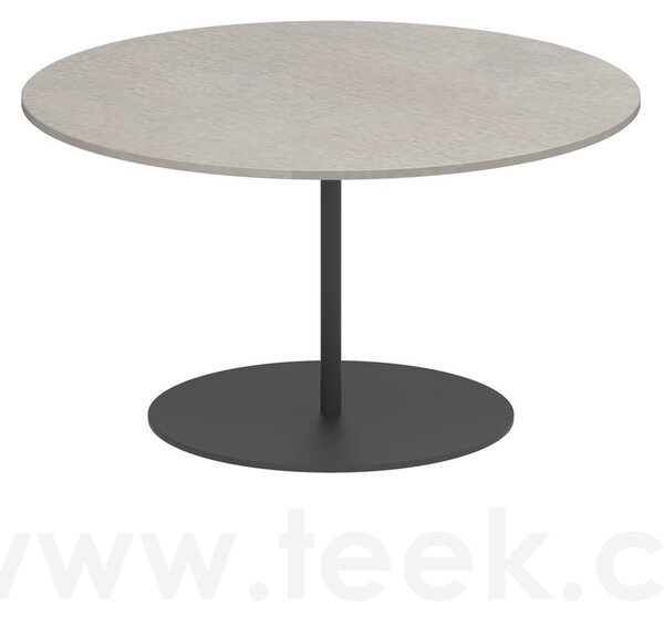 Royal Botania Odkládací stolek Butler, Royal Botania, kulatý 75x42 cm, rám nerez anthracite, deska keramika pearl grey