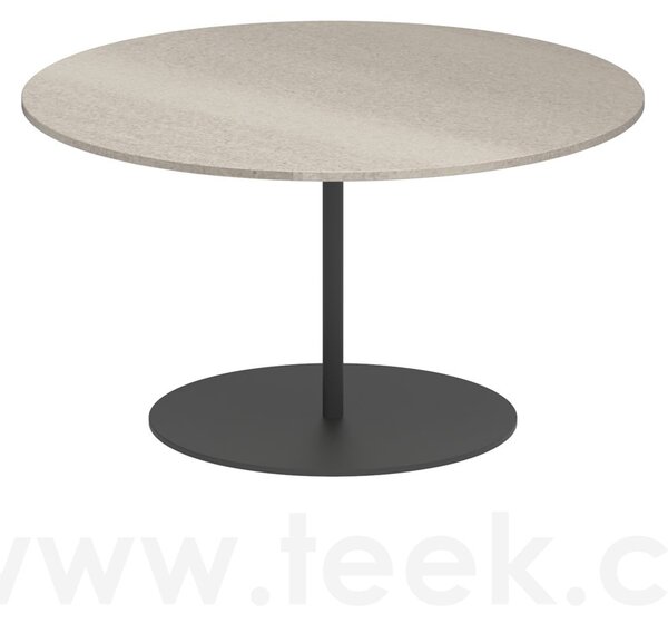 Royal Botania Odkládací stolek Butler, Royal Botania, kulatý 75x42 cm, rám nerez anthracite, deska keramika pearl grey