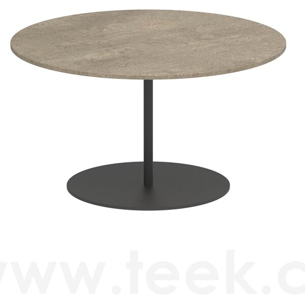 Royal Botania Odkládací stolek Butler, Royal Botania, kulatý 75x42 cm, rám nerez anthracite, deska keramika pearl grey