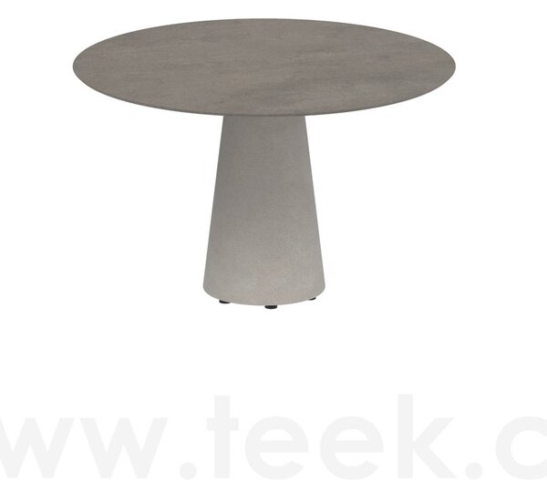 Royal Botania Betonový jídelní stůl Conix, Royal Botania, kulatý 120x75 cm, podnož beton cement grey, deska teak