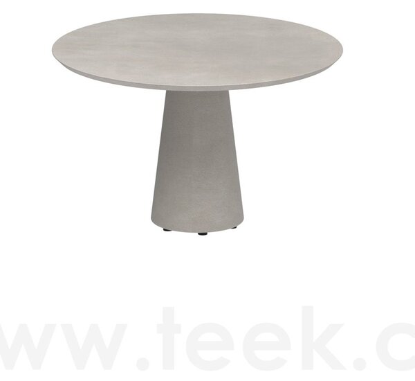 Royal Botania Betonový jídelní stůl Conix, Royal Botania, kulatý 120x75 cm, podnož beton cement grey, deska teak