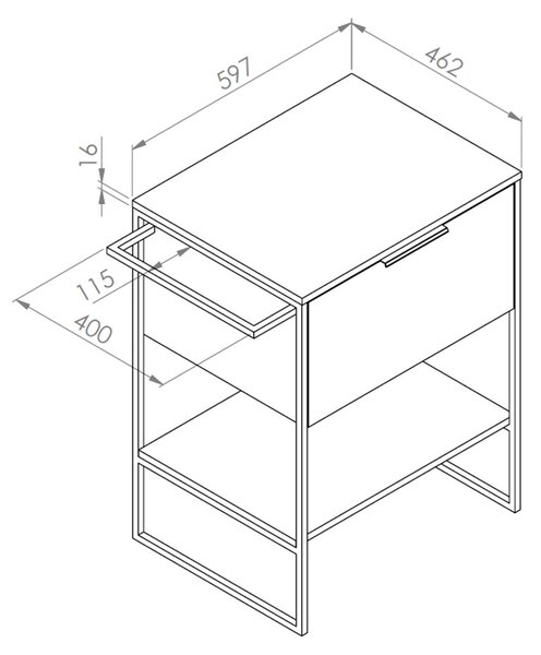 Comodo Koupelnová skříňka pod deskové umyvadlo Kubus OC ZV 60-HD