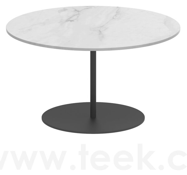 Royal Botania Odkládací stolek Butler, Royal Botania, kulatý 75x42 cm, rám nerez anthracite, deska keramika pearl grey