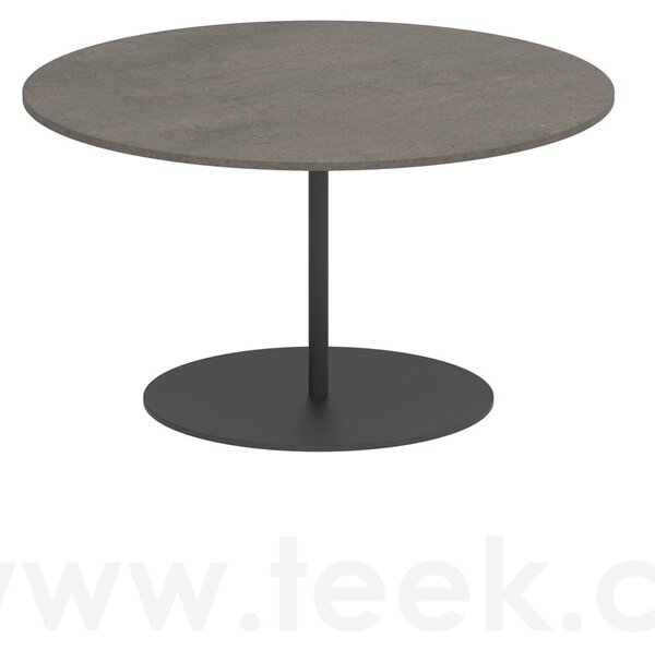 Royal Botania Odkládací stolek Butler, Royal Botania, kulatý 75x42 cm, rám nerez anthracite, deska keramika pearl grey