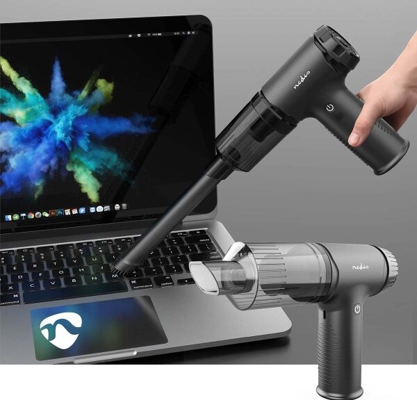 Nedis VCHHR100BK - Dobíjecí ruční vysavač 2v1 90W/6000 mAh šedá/černá