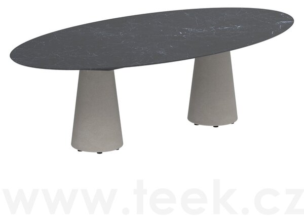 Royal Botania Betonový jídelní stůl Conix, Royal Botania, elipsa 250x130x75 cm, beton cement grey