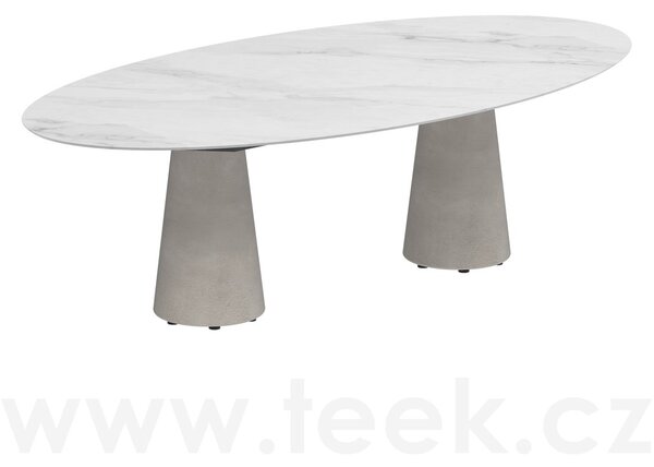 Royal Botania Betonový jídelní stůl Conix, Royal Botania, elipsa 250x130x75 cm, beton cement grey