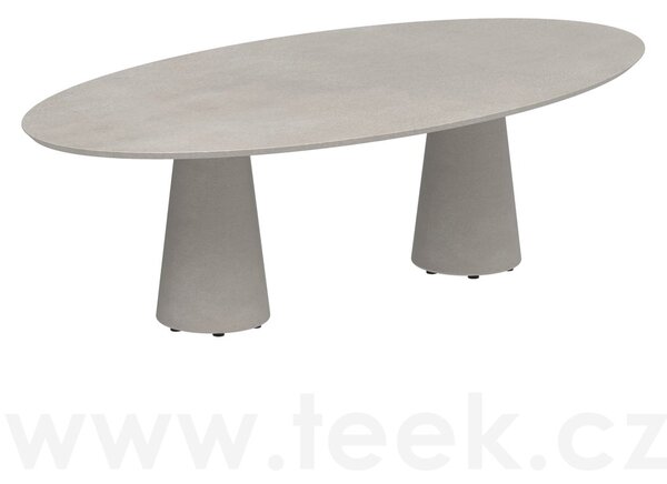 Royal Botania Betonový jídelní stůl Conix, Royal Botania, elipsa 250x130x75 cm, beton cement grey