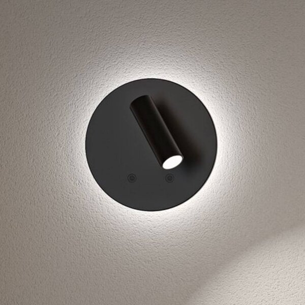 Paulmann LED nástěnné bodové svítidlo na akumulátor Kiora, černý, výška 20 cm, stmívač, stmívatelný, Černá, Obývací pokoj / jídelna, kov, Moderní, Nástěnné svítidlo