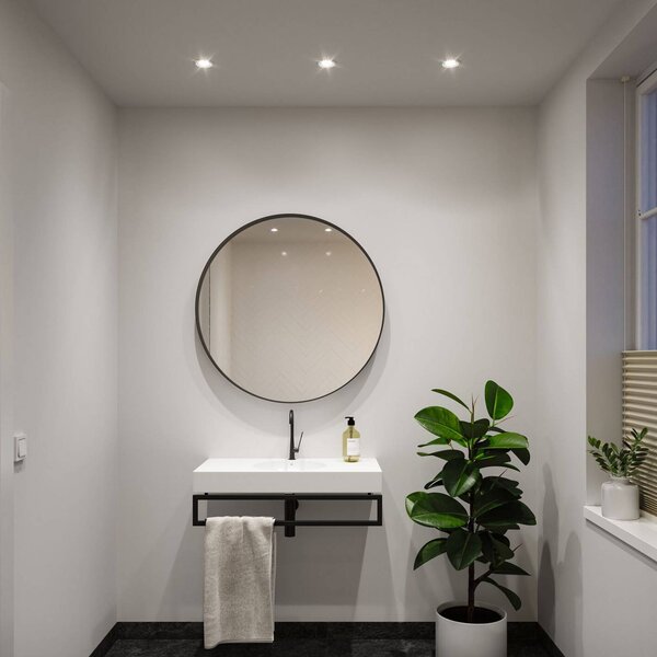 Paulmann Zapuštěná lampa NOVA, chrom, Ø 9 cm, otočná, stmívatelné 840, stmívatelný, Chrom / stříbro, Koupelna, Hliník, Moderní, Zapuštěné kulaté