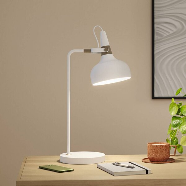 Paulmann Stolní lampa Juna STYLE, bílá, výška 51 cm, kov, Bílá / opál, Obývací pokoj / jídelna, kov, Moderní