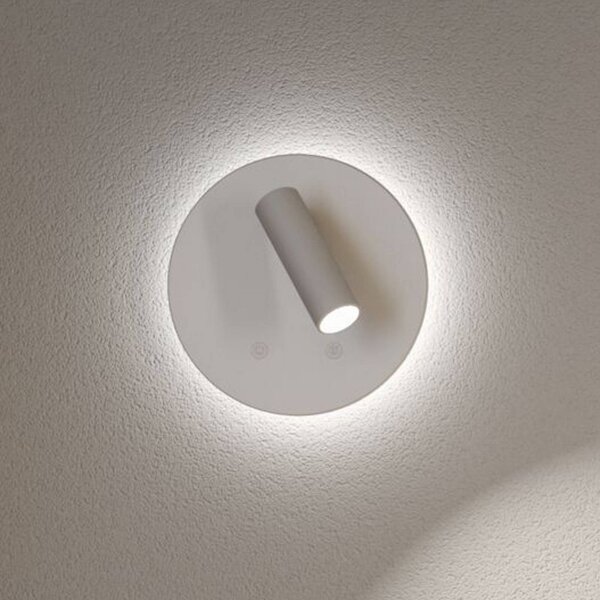Paulmann LED nástěnné bodové svítidlo na akumulátor Kiora, bílý, výška 20 cm, stmívač, stmívatelný, Bílá / opál, Obývací pokoj / jídelna, kov, Moderní, Nástěnné svítidlo