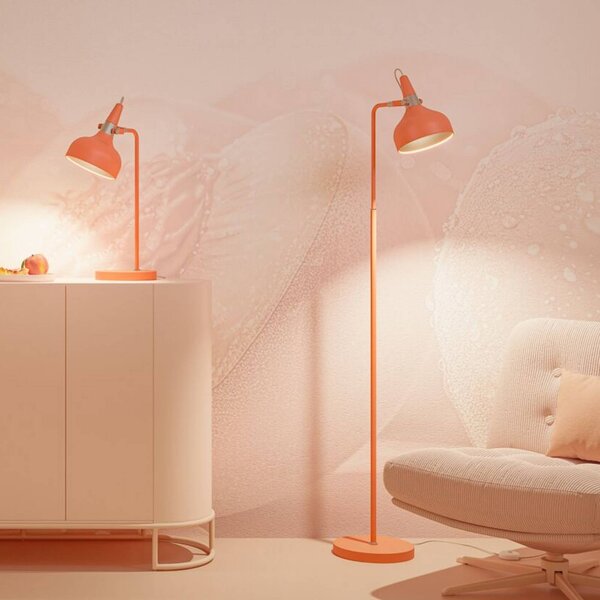 Paulmann Stojací lampa Juna STYLE, broskvová, výška 158 cm, kov, Žlutá / oranžová, Obývací pokoj / jídelna, kov, Moderní, stojací lampa