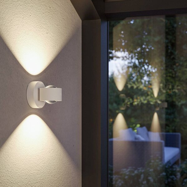 Paulmann LED venkovní nástěnné svítidlo Zorik na akumulátor, bílé, 10 cm, IP44, s, stmívatelný, Bílá / opál, Koupelna, Plast, Moderní, Nástěnné svítidlo