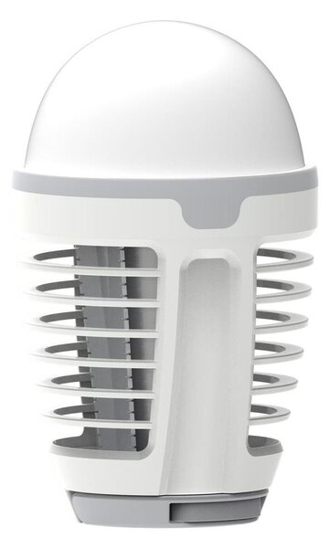 LED Přenosná nabíjecí lampa s lapačem hmyzu LED/5W/1800 mAh IPX4 bílá/šedá