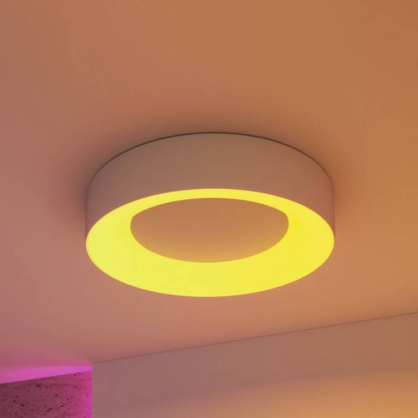 Paulmann LED stropní svítidlo Smart Casca, hliník, Ø 40 cm, RGBW, IP44, stmívatelný, Hliník / šedá / zinek, Obývací pokoj / jídelna, kov, Moderní